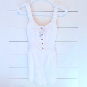 Hollister white linen romper